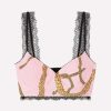 Evening * | Versace Chain Print Silk Cropped Top Pink