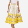 Skirts * | Zimmermann High Tide Sailbots Print Gathered Midi Skirt Multicolor