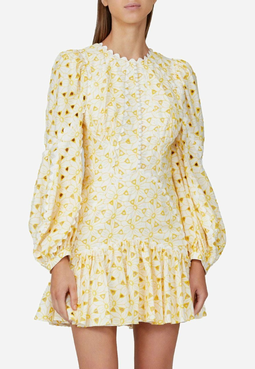 Dresses * | Acler Walker Cotton Dress Yellow