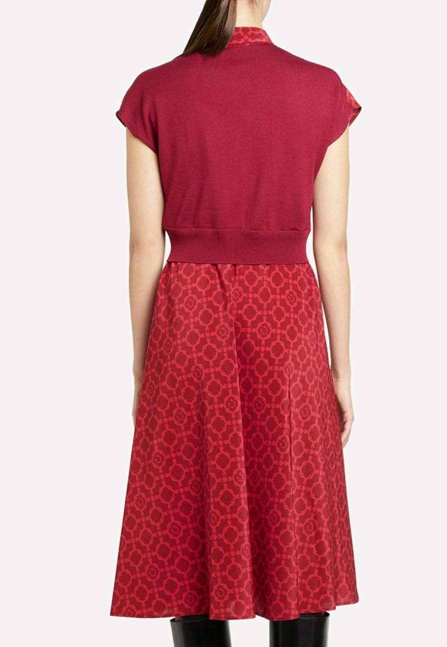 Dresses * | Salvatore Ferragamo Gancini Galore Shirt Dress Red