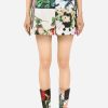 Shorts * | Dolce & Gabbana High-Waist Patchwork Cotton Shorts Multicolor