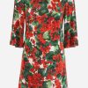 Dresses * | Dolce & Gabbana Portofino Floral Mini Dress Red