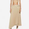 Skirts * | Jonathan Simkhai Alexis Asymmetric Skirt In Vegan Leather Beige