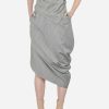 Skirts * | Dawei Wool Asymmetric Midi Skirt Gray