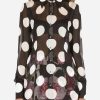 Evening * | Dolce & Gabbana Polka Dot Print Shirt In Chiffon Monochrome