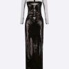 Dresses * | Tom Ford Sequins Embellished Maxi Dress Black