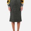 Skirts * | Dolce & Gabbana High-Waist Wool Pencil Skirt Gray