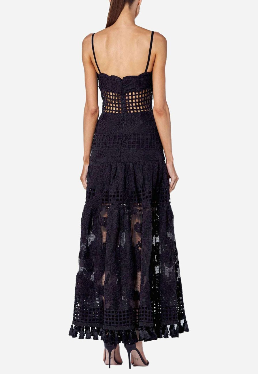 Evening * | Alexis Legends Macrame Lace Midi Dress Black