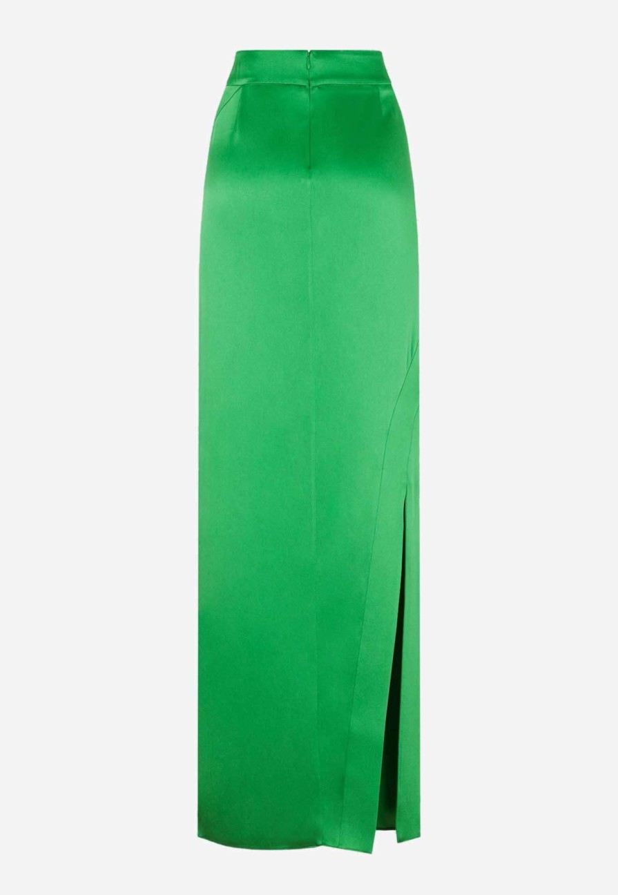 Skirts * | Tom Ford Double-Faced Satin Midi Skirt Green