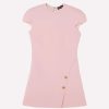 Dresses * | Versace Medusa Short-Sleeved Mini Dress In Wool Blend Pink