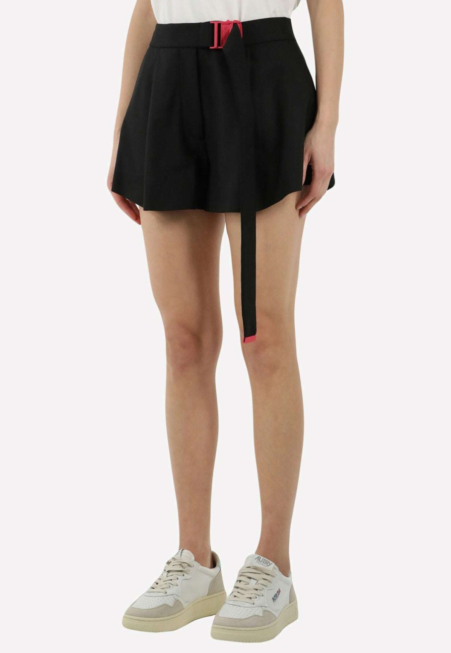 Shorts * | Off-White Mini Shorts With Buckle Black