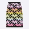 Skirts * | Versace Greca Patterned Wool Skirt Multicolor