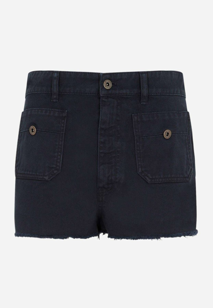 Shorts * | Miu Miu Mini Denim Shorts Navy