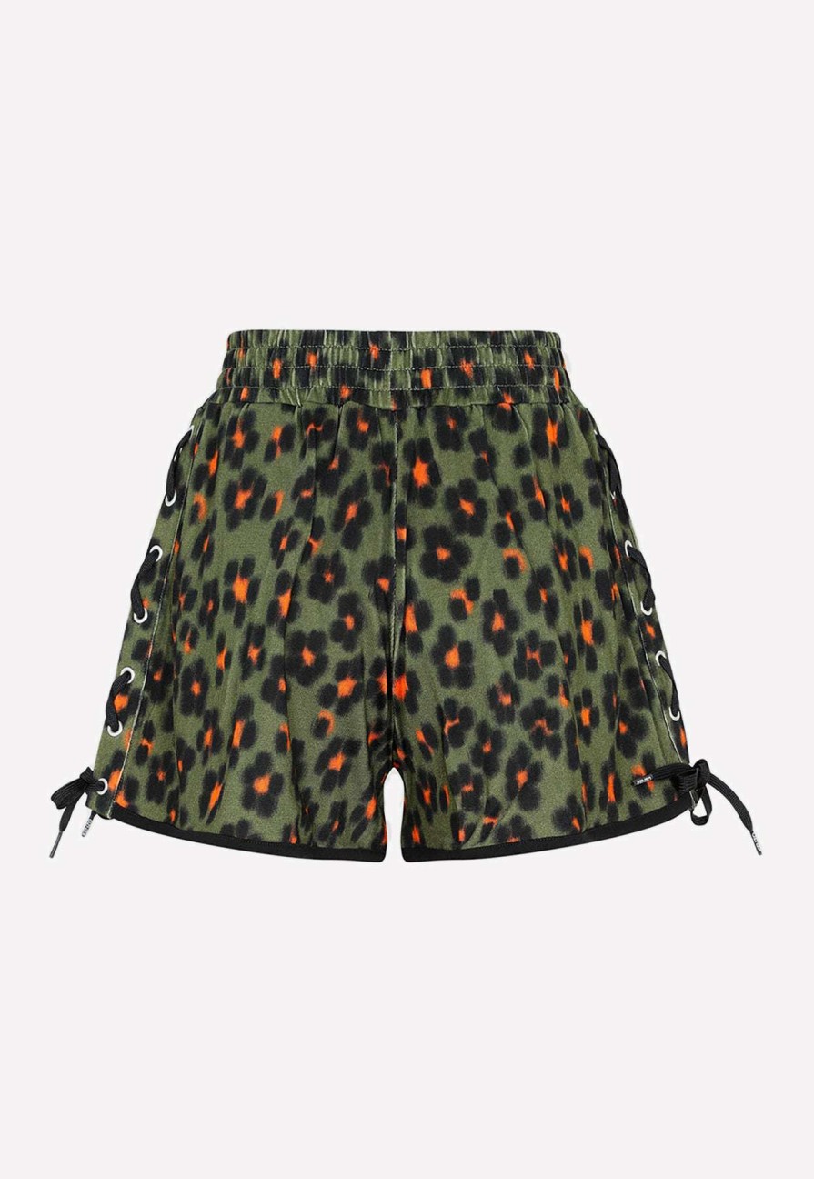 Shorts * | Kenzo Leopard-Print Drawstring Shorts Green