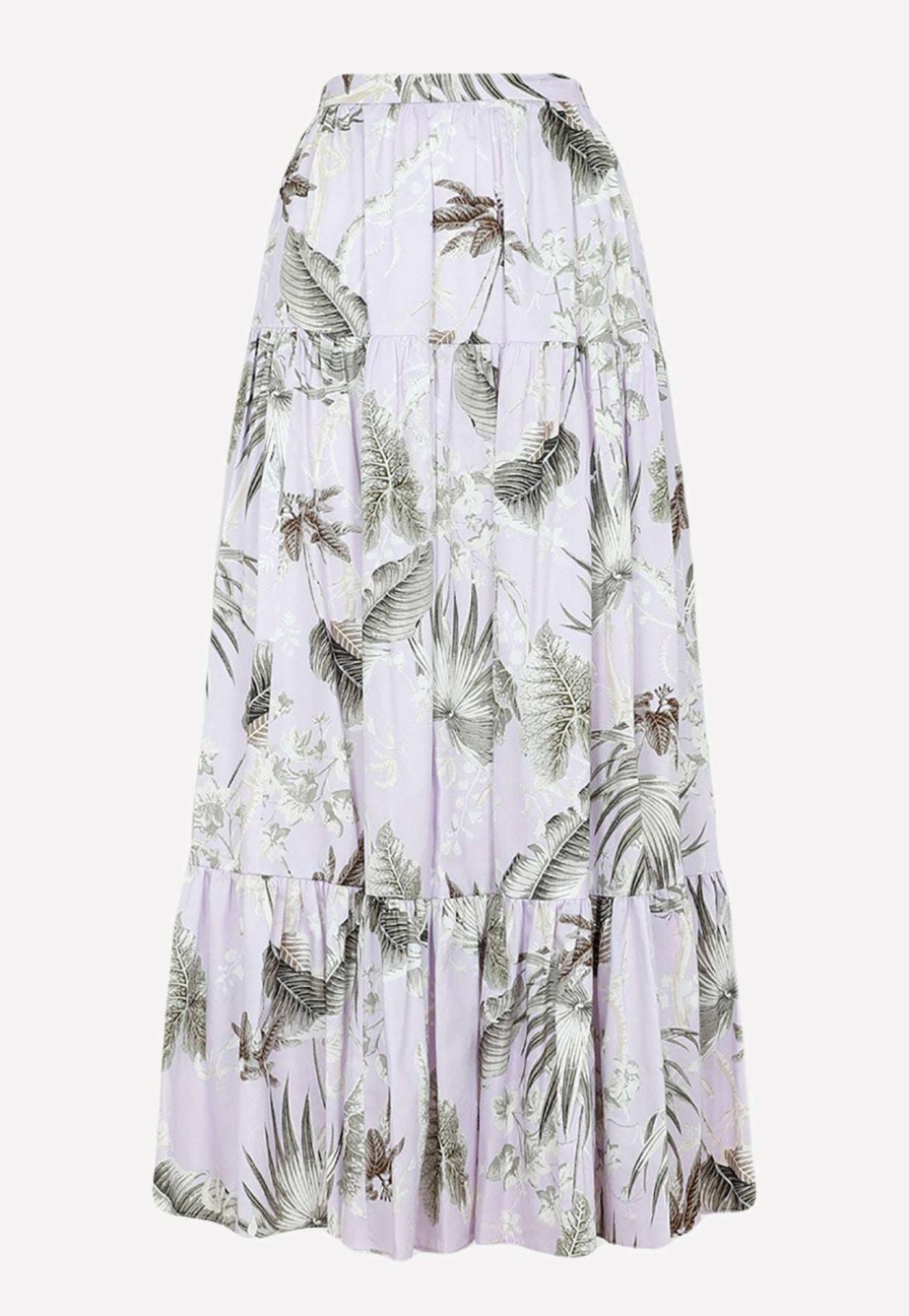 Skirts * | Erdem Olympia Midi Skirt Multicolor