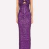 Evening * | Dolce & Gabbana Sleeveless Sequined Maxi Dress Purple