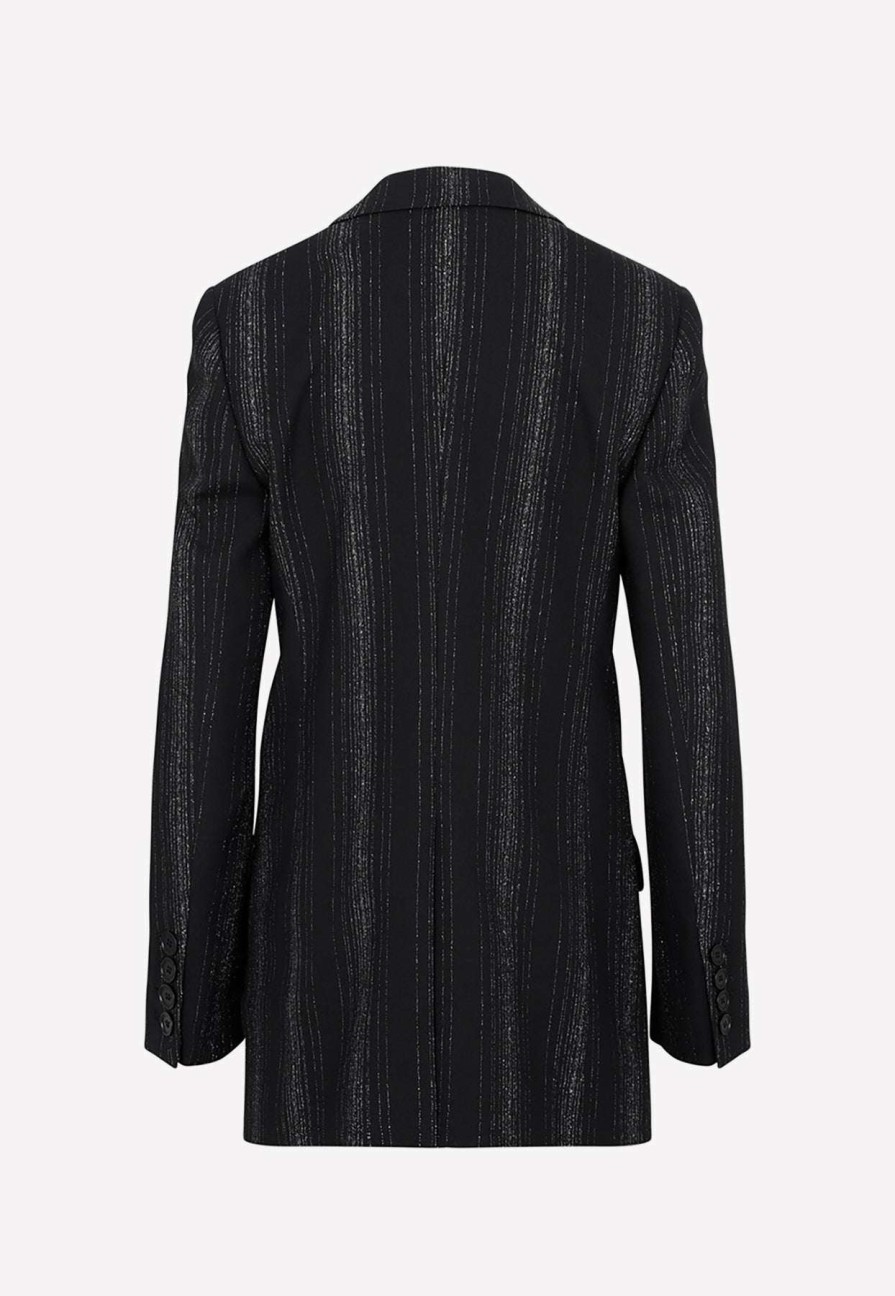 Evening * | Stella Mccartney Tailored Lurex Striped Blazer Black