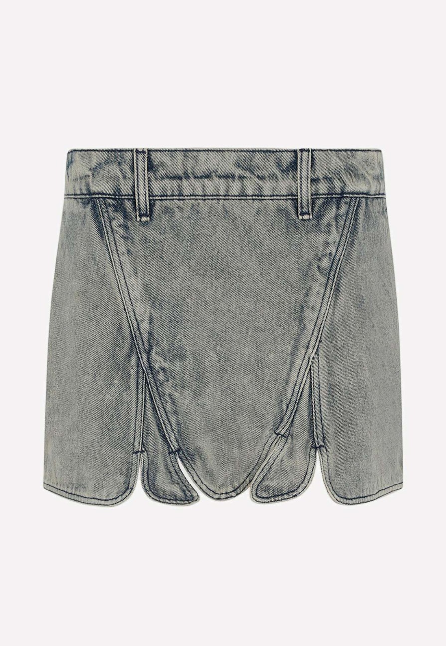 Skirts * | Y/Project Tudor Denim Mini Skirt Blue