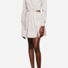 Dresses * | Jonathan Simkhai Shaelyn Mini Shirt Dress With Cut-Outs Beige