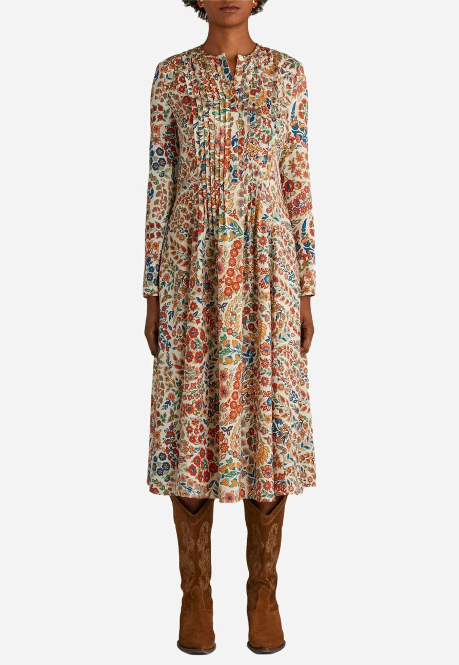 Dresses * | Etro Floral Paisley Midi Dress Multicolor