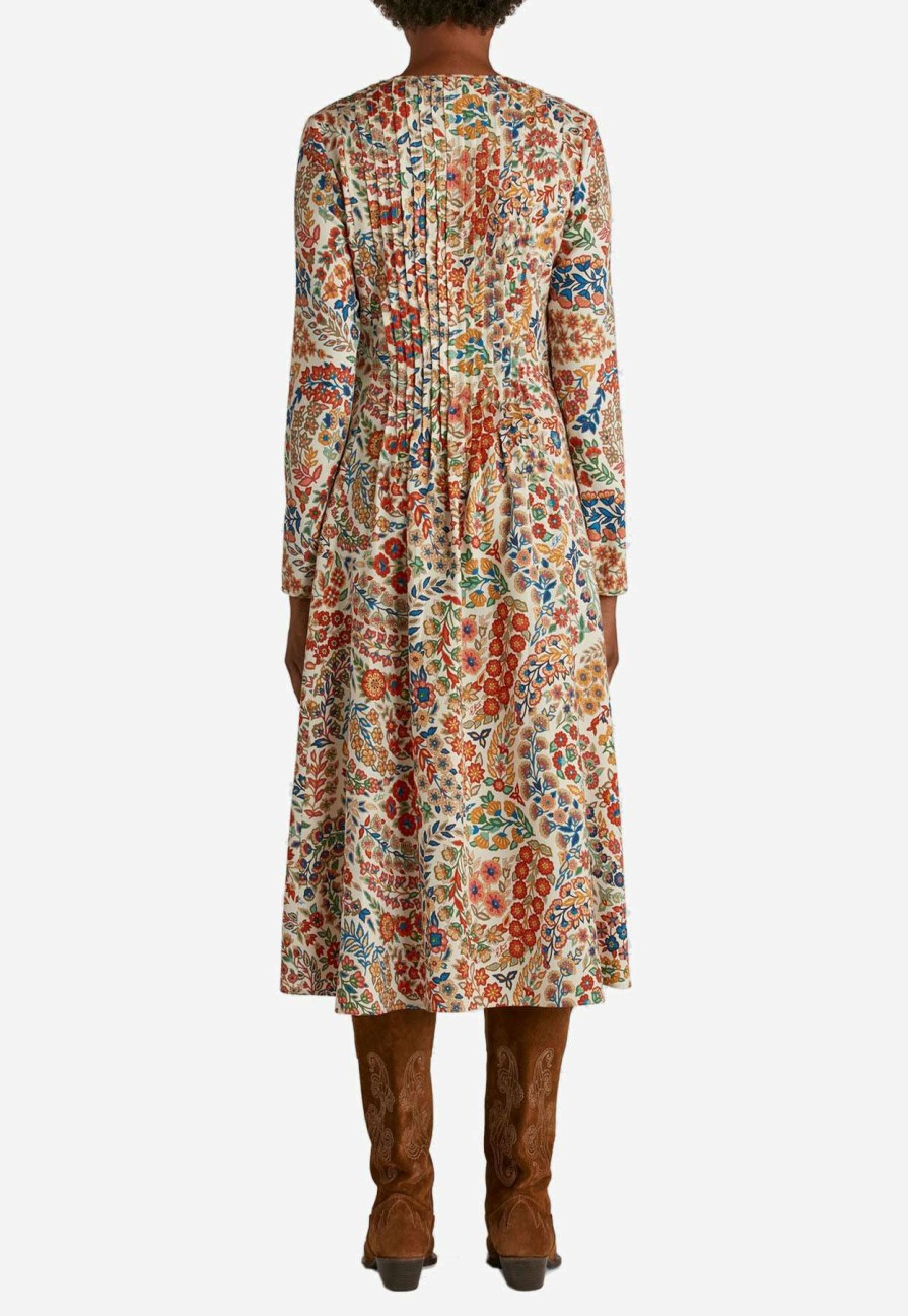 Dresses * | Etro Floral Paisley Midi Dress Multicolor