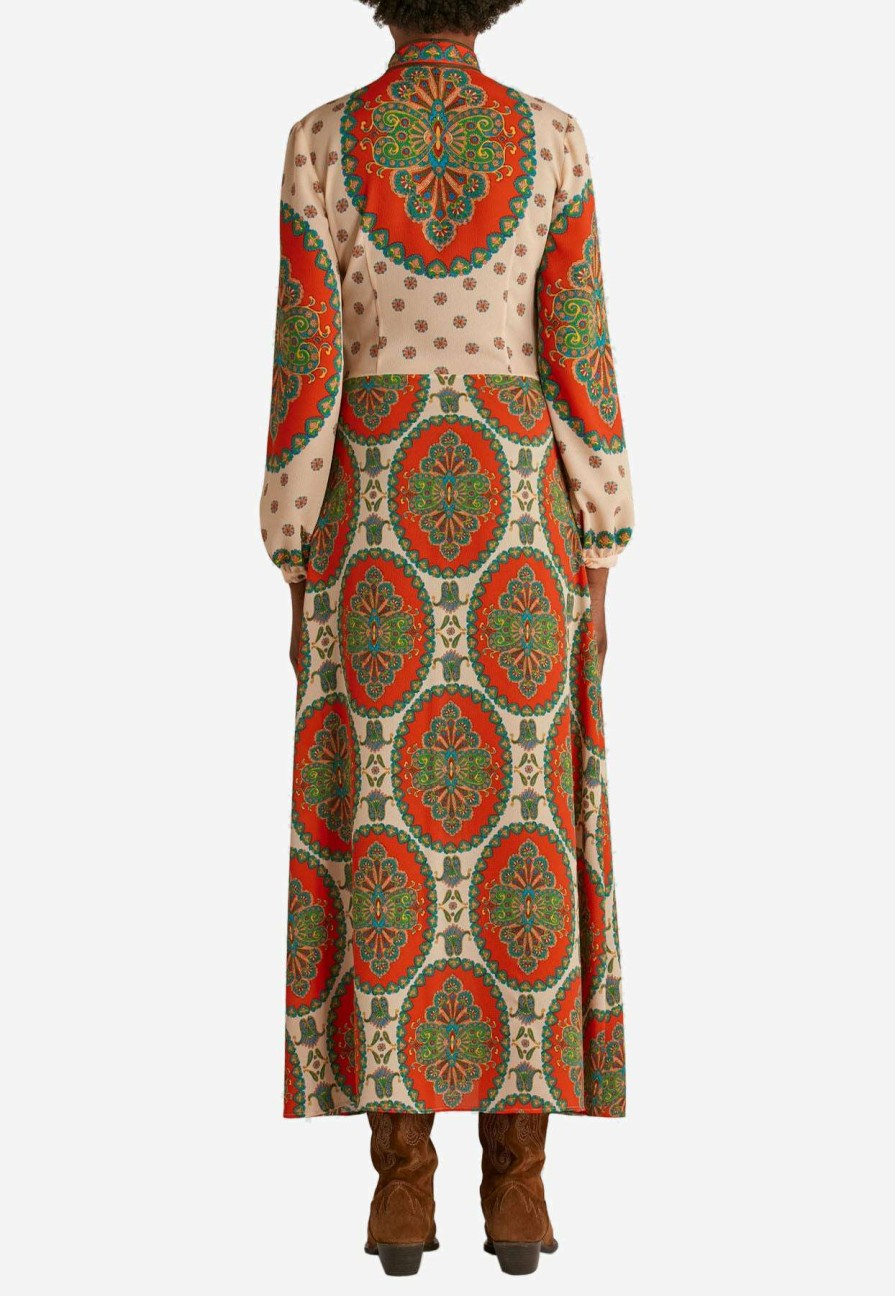 Dresses * | Etro Paisley Medallion Print Midi Dress Multicolor