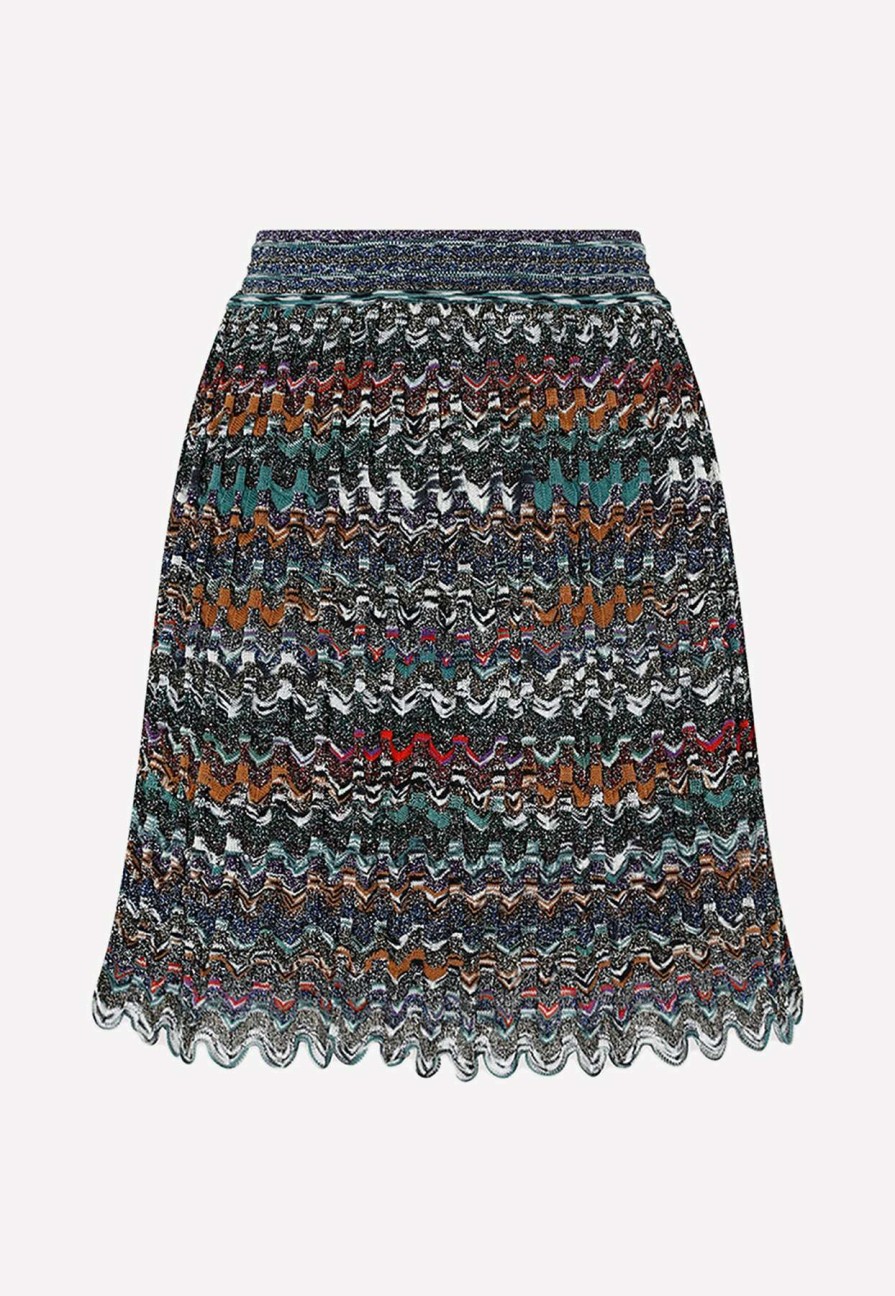 Skirts * | Missoni Knitted Mini Skirt In Wool Blend Multicolor