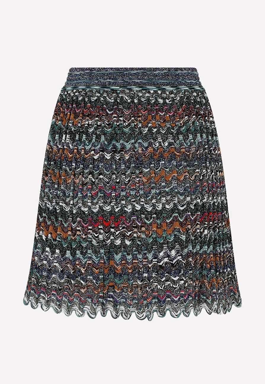 Skirts * | Missoni Knitted Mini Skirt In Wool Blend Multicolor