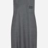 Dresses * | Miu Miu Logo Sleeveless Mini Dress In Wool Gray