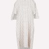 Dresses * | Maison Margiela Checked Midi Dress With Asymmetrical Sleeves Ecru