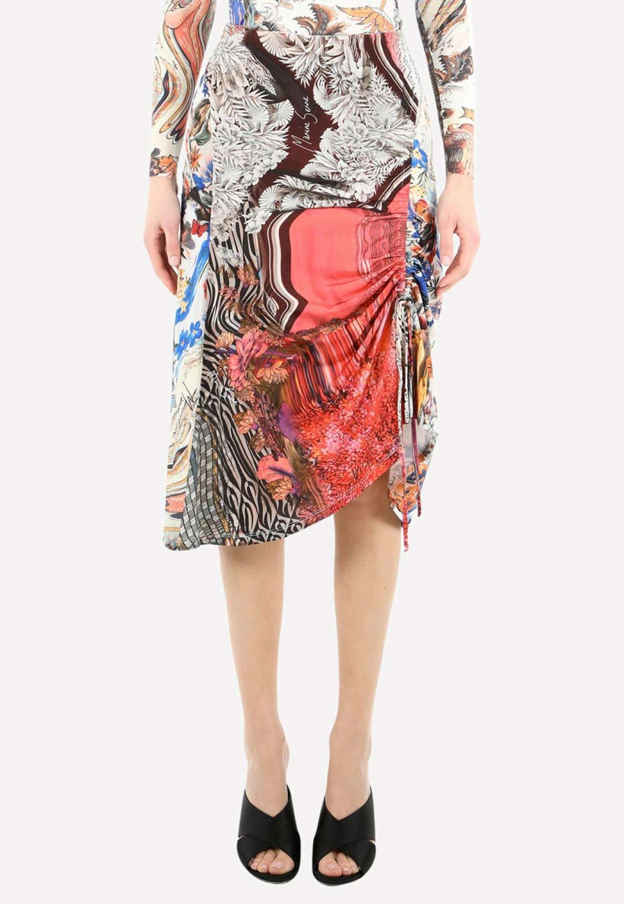 Skirts * | Marine Serre All-Over Print Midi Skirt Multicolor