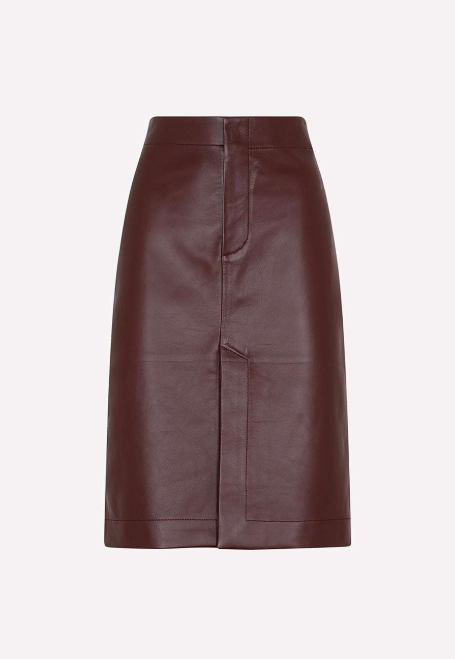 Skirts * | Bottega Veneta Pencil Skirt In Nappa Leather Jam