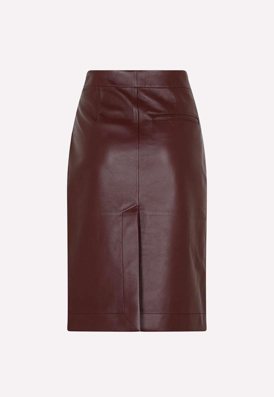 Skirts * | Bottega Veneta Pencil Skirt In Nappa Leather Jam