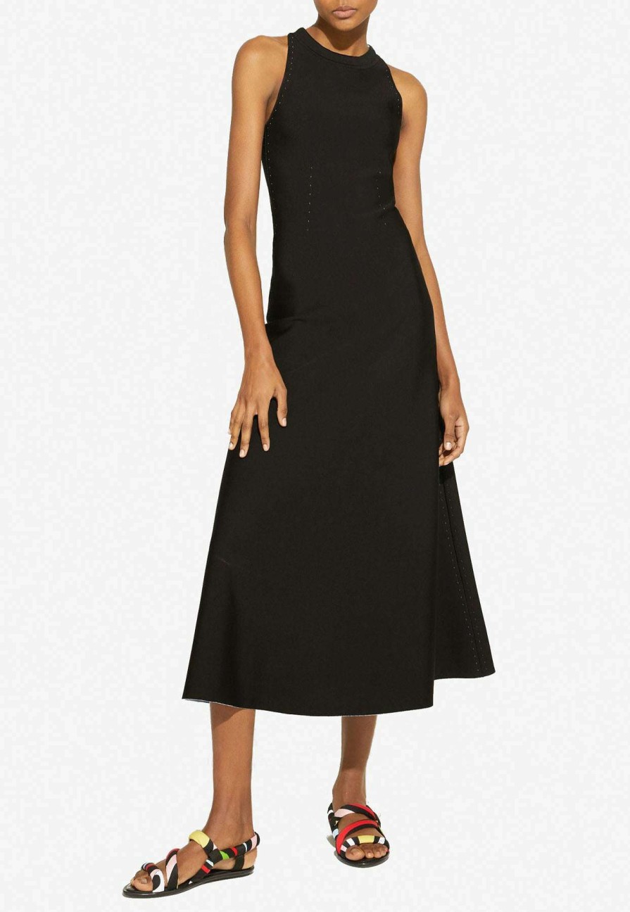 Dresses * | Emilio Pucci Sleeveless Flared Midi Dress Black