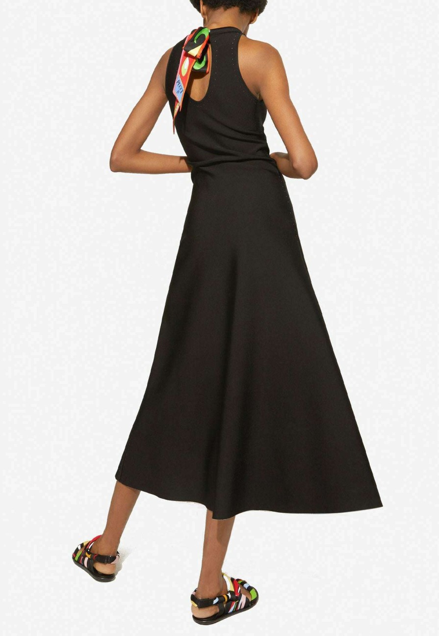 Dresses * | Emilio Pucci Sleeveless Flared Midi Dress Black