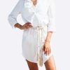 Dresses * | Les Canebiers Mimosas Mini Shirt Dress With Rope Belt White