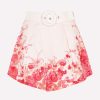 Shorts * | Zimmermann High Tide Floral Print Shorts Pink