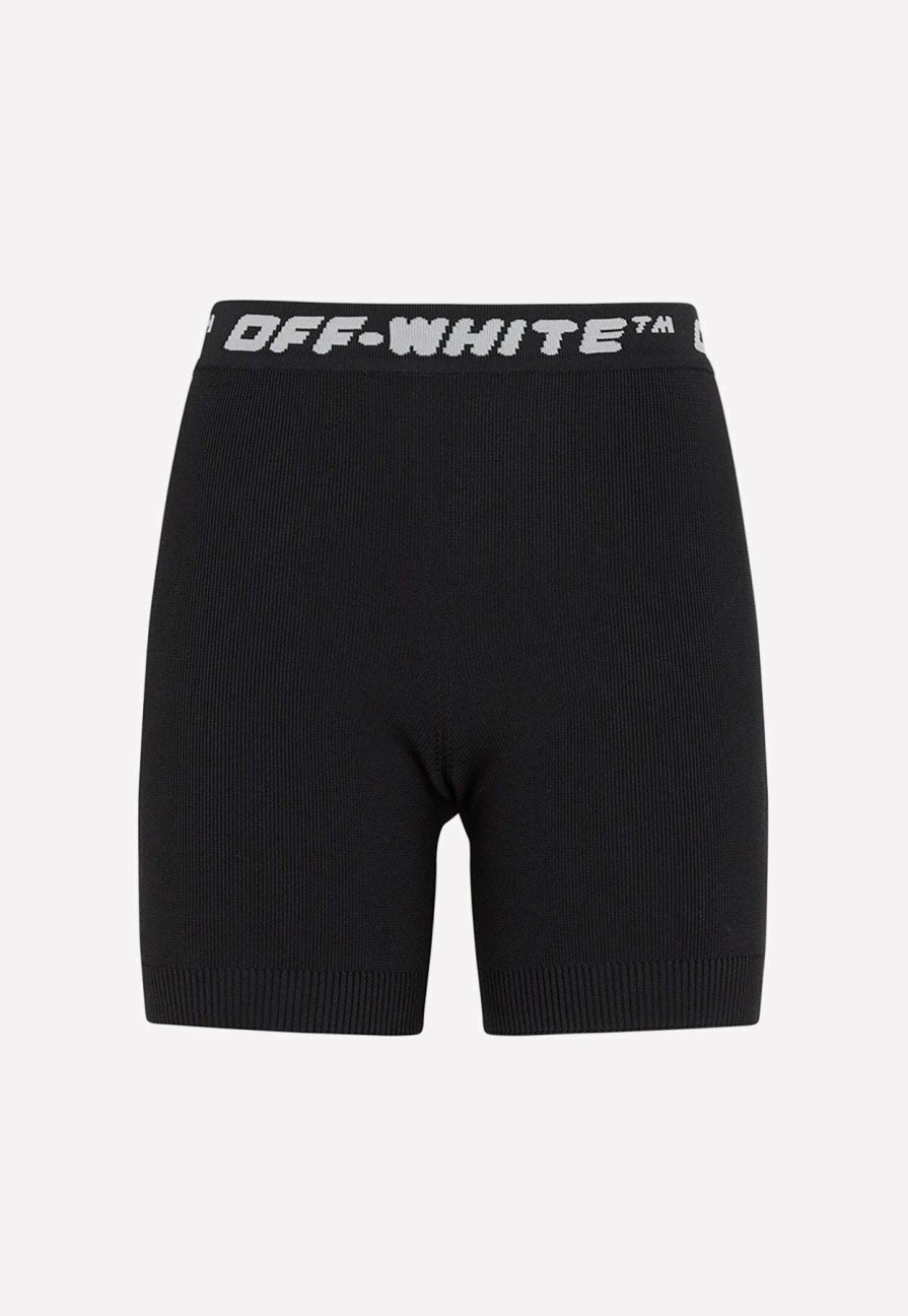 Shorts * | Off-White Logo Band Cycling Shorts Black