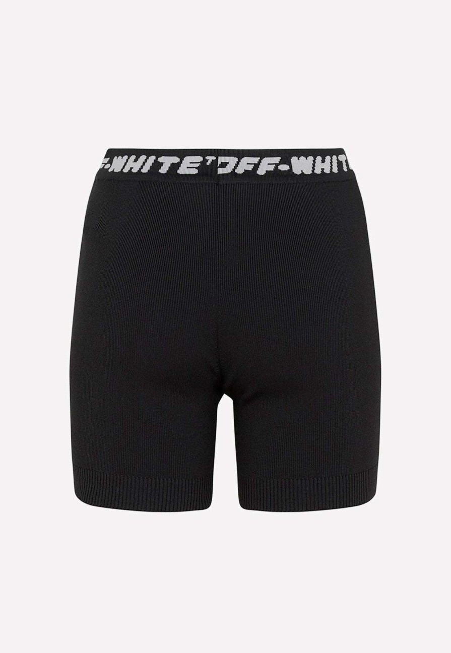 Shorts * | Off-White Logo Band Cycling Shorts Black