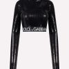 Evening * | Dolce & Gabbana Sequin Embellished Crop Top Black