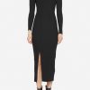 Dresses * | Jonathan Simkhai Camille Off-Shoulder Dress In Wool Black