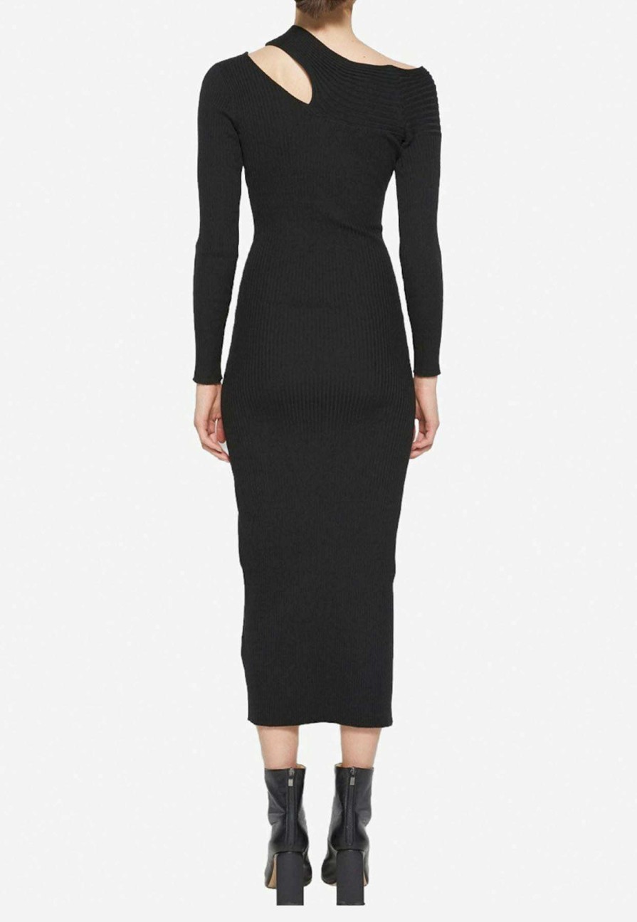 Dresses * | Jonathan Simkhai Camille Off-Shoulder Dress In Wool Black