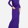 Dresses * | Tom Ford Off-Shoulder Draped Evening Gown Cobalt