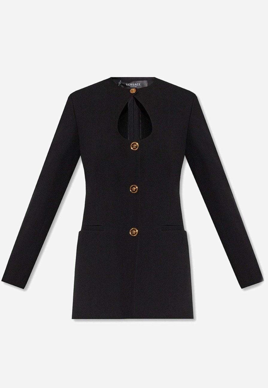 Evening * | Versace Medusa Informal Blazer Black