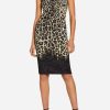 Dresses * | Roberto Cavalli Queen Of Sicily Leopard Print Midi Dress Multicolor