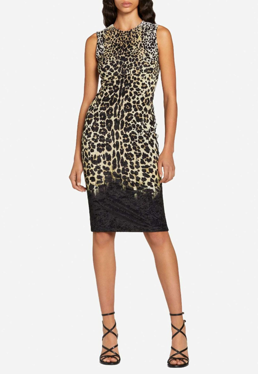 Dresses * | Roberto Cavalli Queen Of Sicily Leopard Print Midi Dress Multicolor