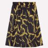 Skirts * | Versace Chain-Print Pleated Midi Skirt Black