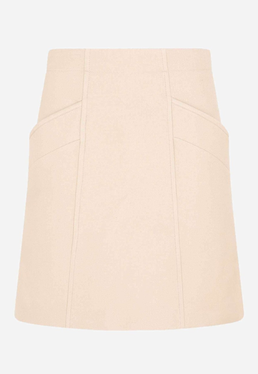 Skirts * | Chloe Wool Mini Skirt Nude