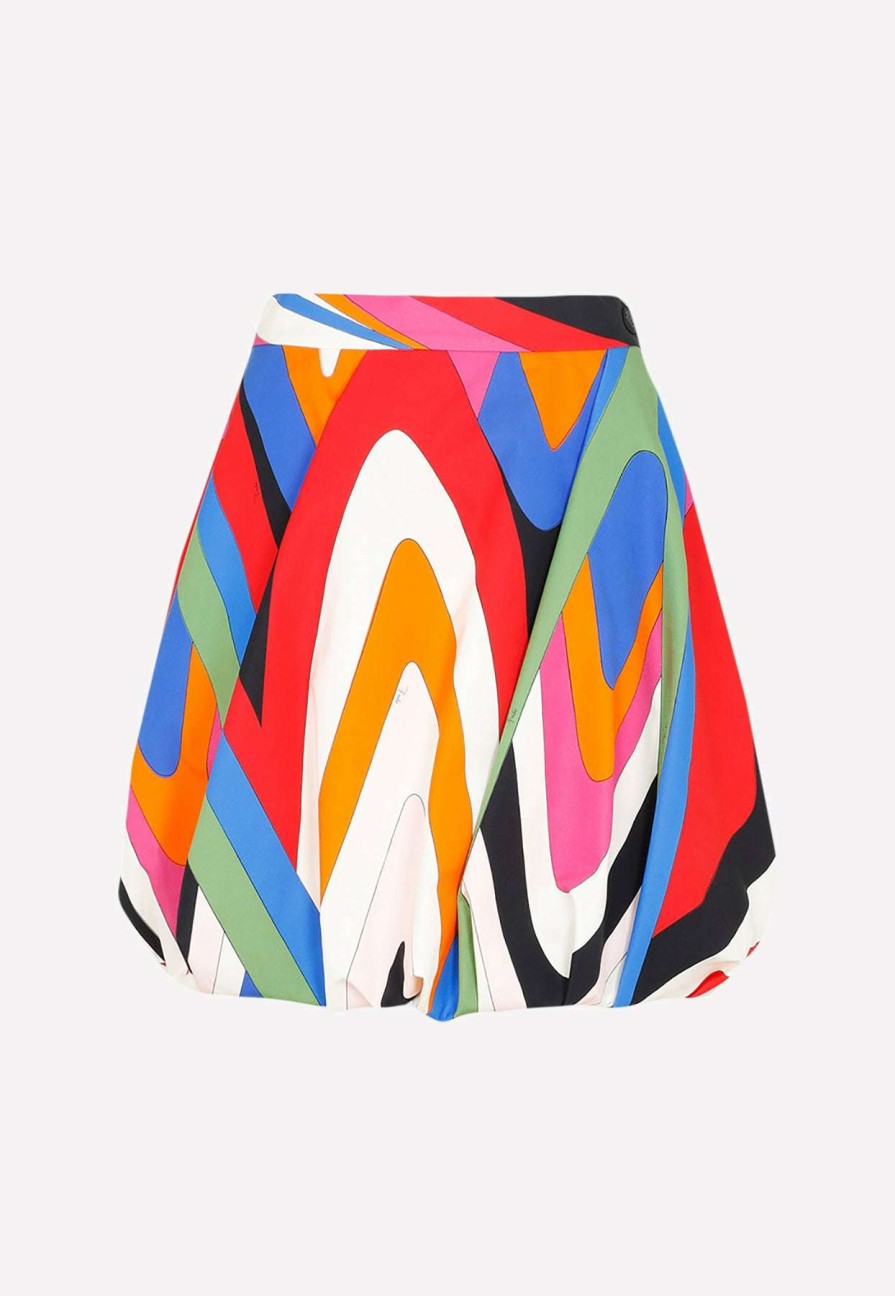 Skirts * | Emilio Pucci Abstract Print Mini Skirt Multicolor