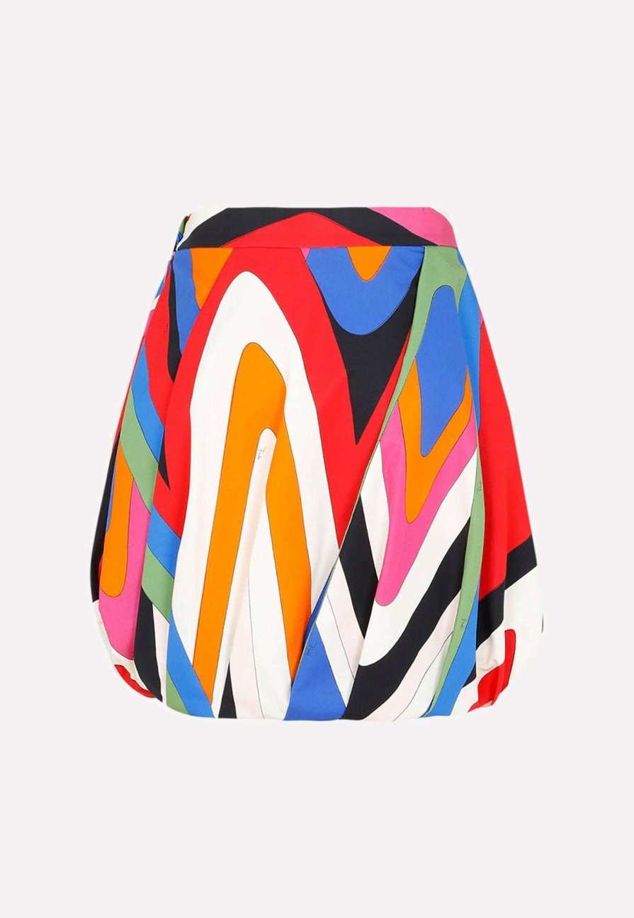 Skirts * | Emilio Pucci Abstract Print Mini Skirt Multicolor